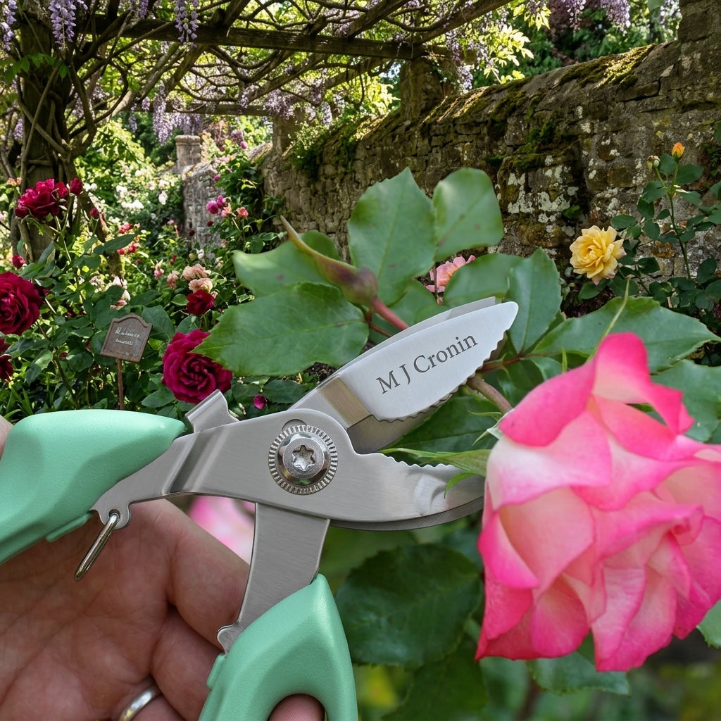 M J Cronin Stainless Steel Cut-and-Hold Bypass Secateurs (MJC-CHS20-1)