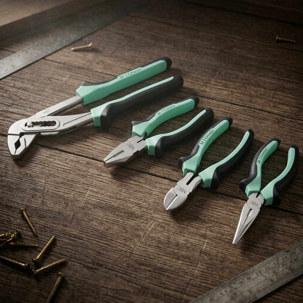 M J Cronin 4-Piece Soft Grip Pliers Set with Waterpump Pliers (MJC-PS4-1)