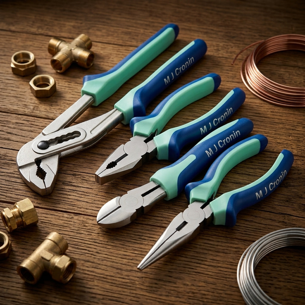 M J Cronin 4-Piece Soft Grip Pliers Set with Waterpump Pliers (MJC-PS4-3)