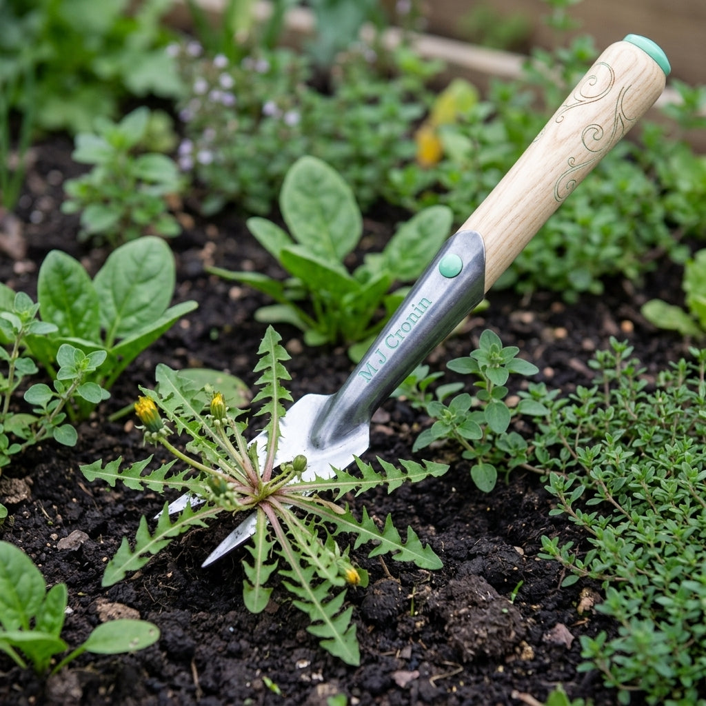 M J Cronin Bamboo Handle Spear Weeding Hoe, Stainless Head (MJC-SWH62-3)