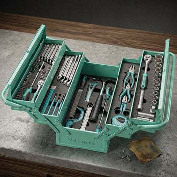 M J Cronin 90-Piece Tool Kit in Steel Cantilever Toolbox (MJC-TK90-1)